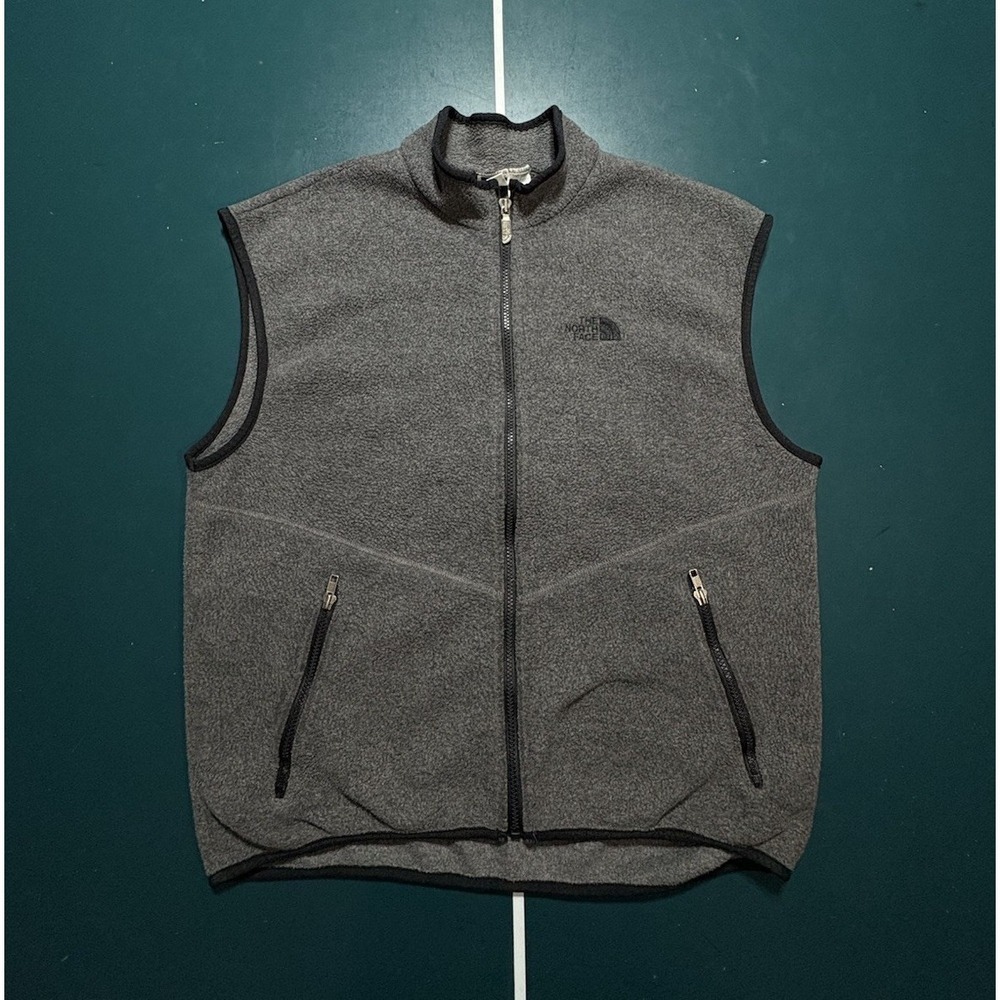 Vintage 90s The North Face Fleece Vest Men's XL Gray Black Outdoor Made In USA